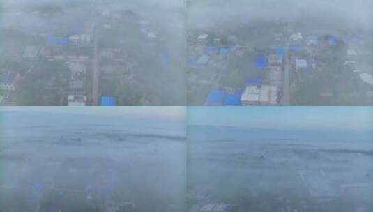 中国河南平原平流雾HDR航拍高清在线视频素材下载