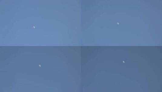延时摄影实拍天空傍晚月亮无云4K素材高清在线视频素材下载