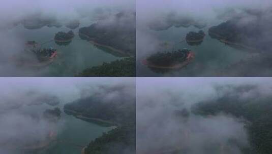 云雾缭绕湖泊高清在线视频素材下载
