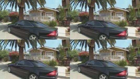 汽车停在加州街道上高清在线视频素材下载