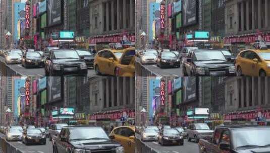 百老汇的街道交通高清在线视频素材下载