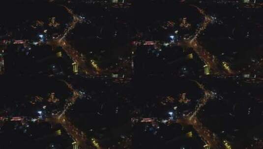 航拍城市夜景交通湖南长沙高清在线视频素材下载