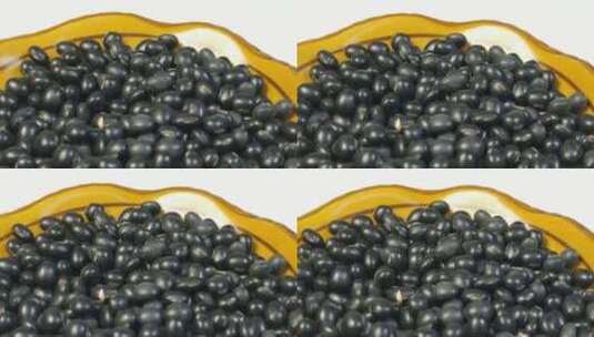 五谷杂粮黑豆黑大豆食品静物高清在线视频素材下载