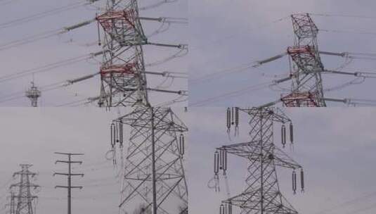 【镜头合集】高压电线杆供电电力电路电塔高清在线视频素材下载
