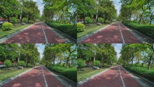 南宁青环路邕江岸边绿道自行车道跑道高清在线视频素材下载