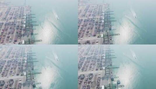 航拍福建国际码头江阴港高清在线视频素材下载
