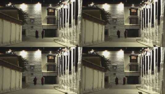 日喀则扎什伦布寺夜景高清在线视频素材下载