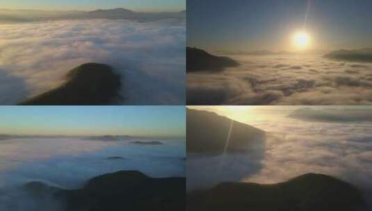 《4K超清》云海日出壮丽山河大气航拍高清在线视频素材下载