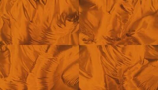橙色丝绸织物飘动 高清在线视频素材下载