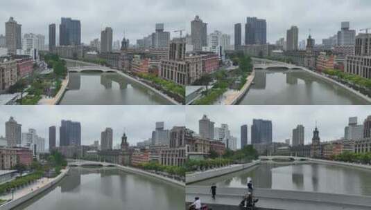 上海解封第一天乍浦路桥高清在线视频素材下载