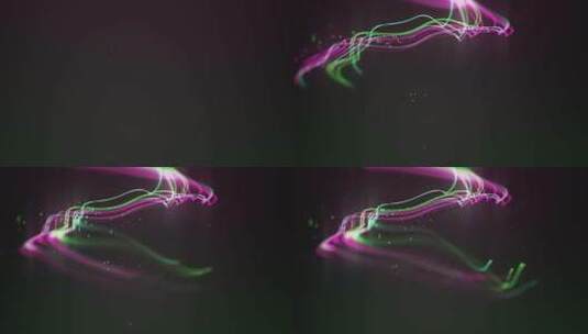 绿紫粒子线条动态背景高清在线视频素材下载
