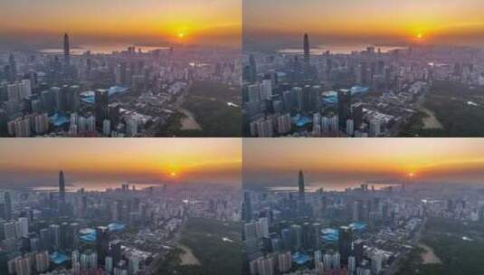 深圳市民中心CBD日落延时4高清在线视频素材下载