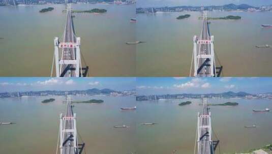 东莞航拍虎门大桥建筑风光高清在线视频素材下载