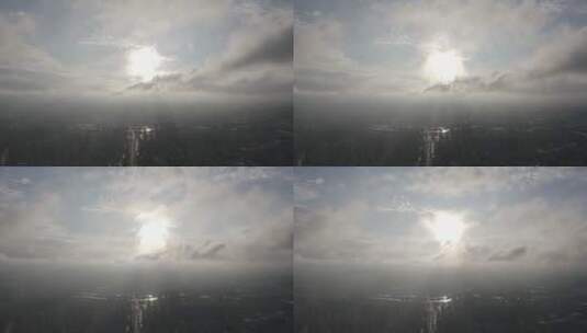 航拍衡阳市蓝天白云绝美云雾高清在线视频素材下载