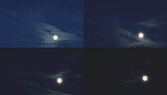 月亮穿梭云层视频高清在线视频素材下载