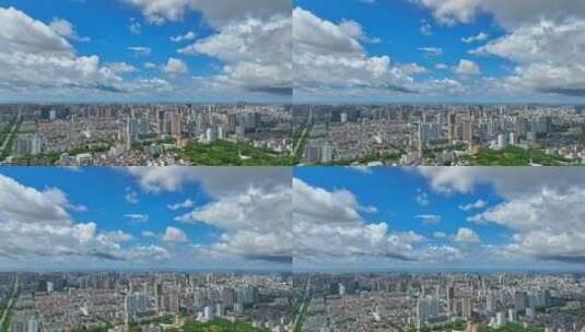 广西北海城市蓝天白云航拍高清在线视频素材下载