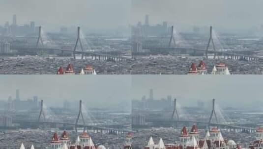 广州番禺区珠江桥梁高清在线视频素材下载