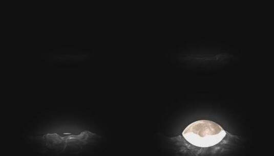 中秋明月亮海平面升起 通道素材高清在线视频素材下载