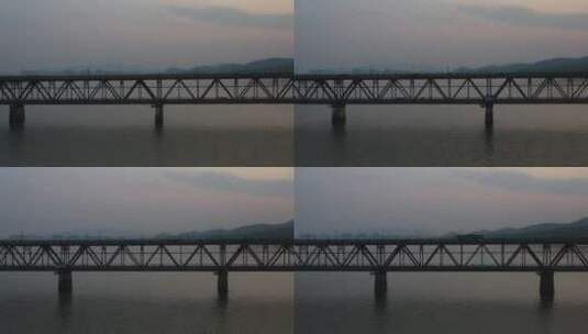 钱塘江大桥日落高清在线视频素材下载