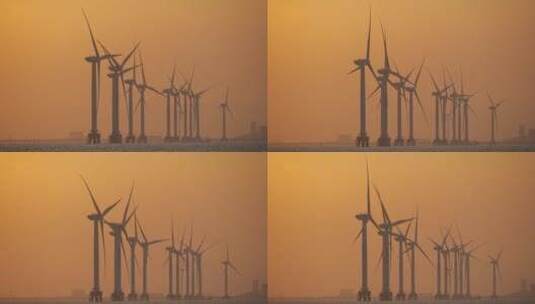 海上风电 风场 风力发电场高清在线视频素材下载