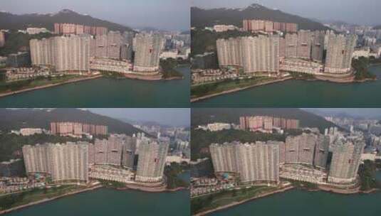 航拍中国香港薄扶林区贝沙湾居民区高清在线视频素材下载