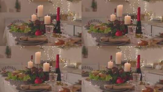 丰盛的圣诞节晚餐高清在线视频素材下载