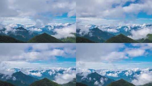 湖北神农顶景区天际岭景区高山云海延时摄影高清在线视频素材下载