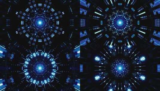 蓝色炫酷科幻隧道穿梭高清在线视频素材下载