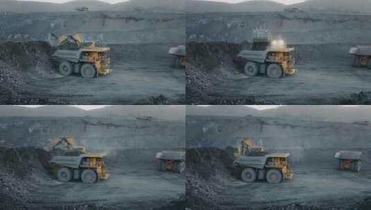 挖掘机开采煤炭高清在线视频素材下载
