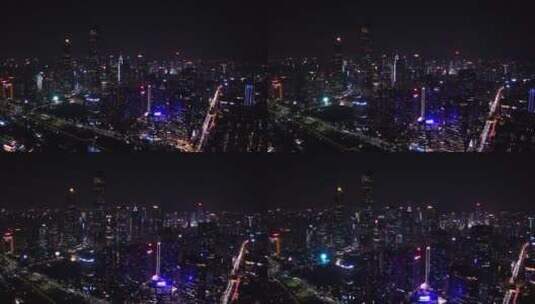 广州繁华城市夜景CBD航拍4K高清在线视频素材下载