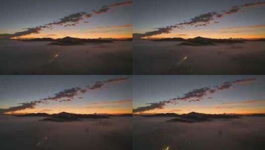 云雾中的茶山日出高清在线视频素材下载
