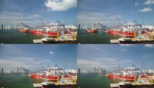 造船厂 港口航拍高清在线视频素材下载