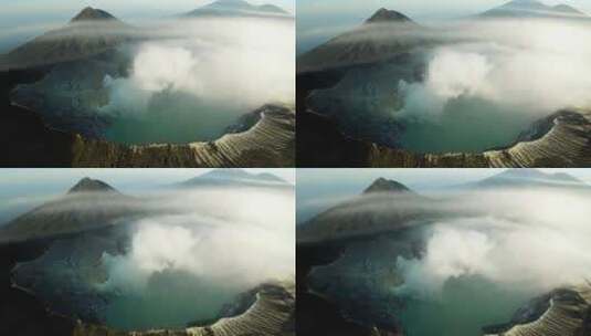 火山口 印度尼西亚 航拍高清在线视频素材下载