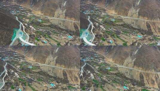 4K西藏觉巴村盘旋公路航拍1高清在线视频素材下载