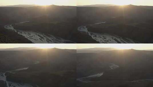 清晨安集海大峡谷日出高清在线视频素材下载