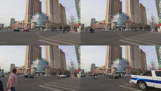 城市十字路口车流人流延时摄影高清在线视频素材下载