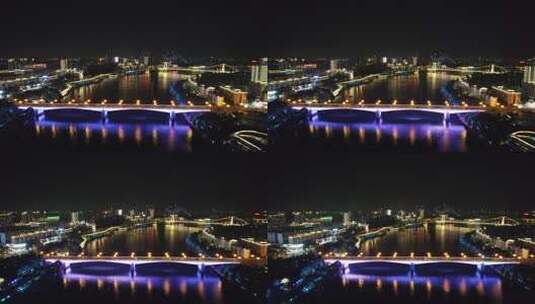 柳州城市夜景灯光航拍高清在线视频素材下载
