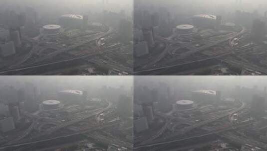上海体育场航拍高清在线视频素材下载