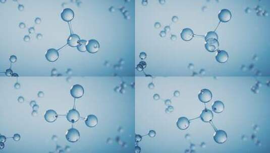 透明分子生物科技护肤品概念3D渲染高清在线视频素材下载