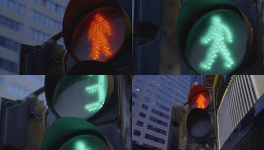 广州天河林和西红绿灯合集高清在线视频素材下载