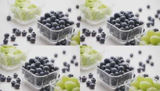 蓝莓在玻璃碗中高清在线视频素材下载