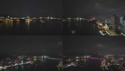 温州CBD夜景航拍高清在线视频素材下载