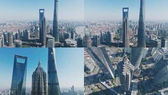 上海地标金茂大厦4K航拍高清在线视频素材下载