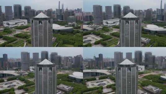 航拍上海·世纪大道·空镜头高清在线视频素材下载
