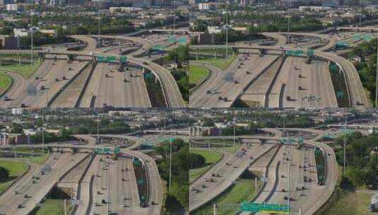 德克萨斯州休斯顿288高速公路上汽车的无人机视图高清在线视频素材下载