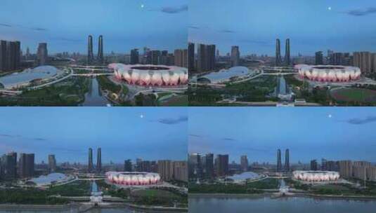 杭州奥体中心亚运会场馆高清在线视频素材下载