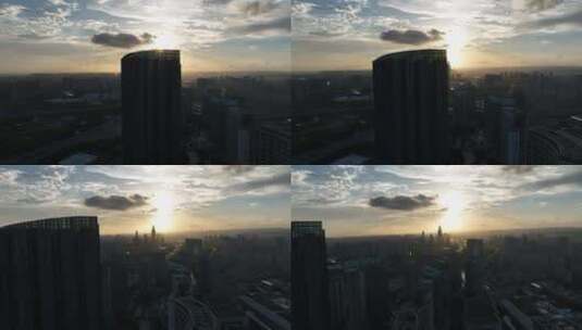 上海 花桥航拍城市高清在线视频素材下载
