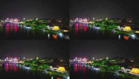 柳州夜景灯光航拍高清在线视频素材下载