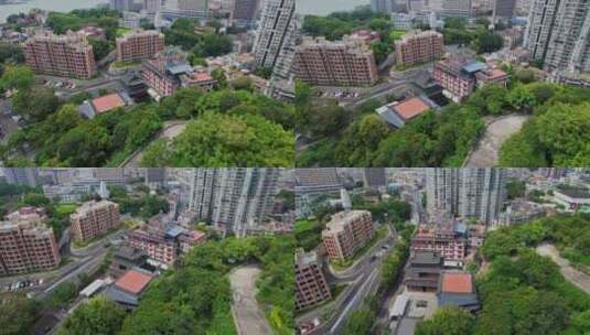 航拍厦门鸿山寺景观高清在线视频素材下载