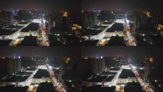 快进X10 河北邯郸城南夜市航拍高清在线视频素材下载